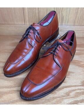 Vintage Allen Edmonds Classic Brown Leather Lace-Up Dress Shoes Size 12